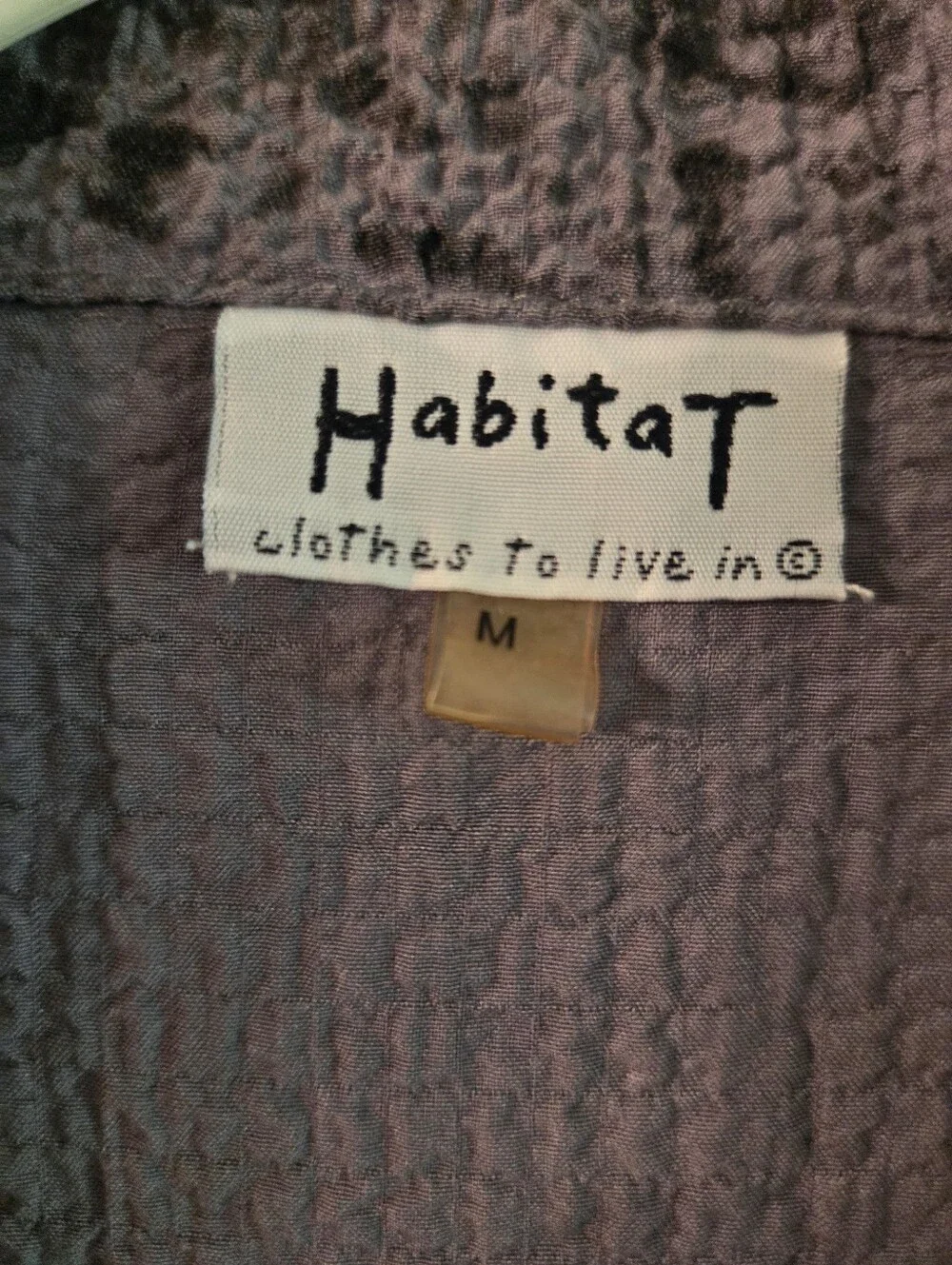Habitat Womens Button Front Jacket Medium Crinkle Textured Gray Casual Lagenlook - Picture 3 of 8
